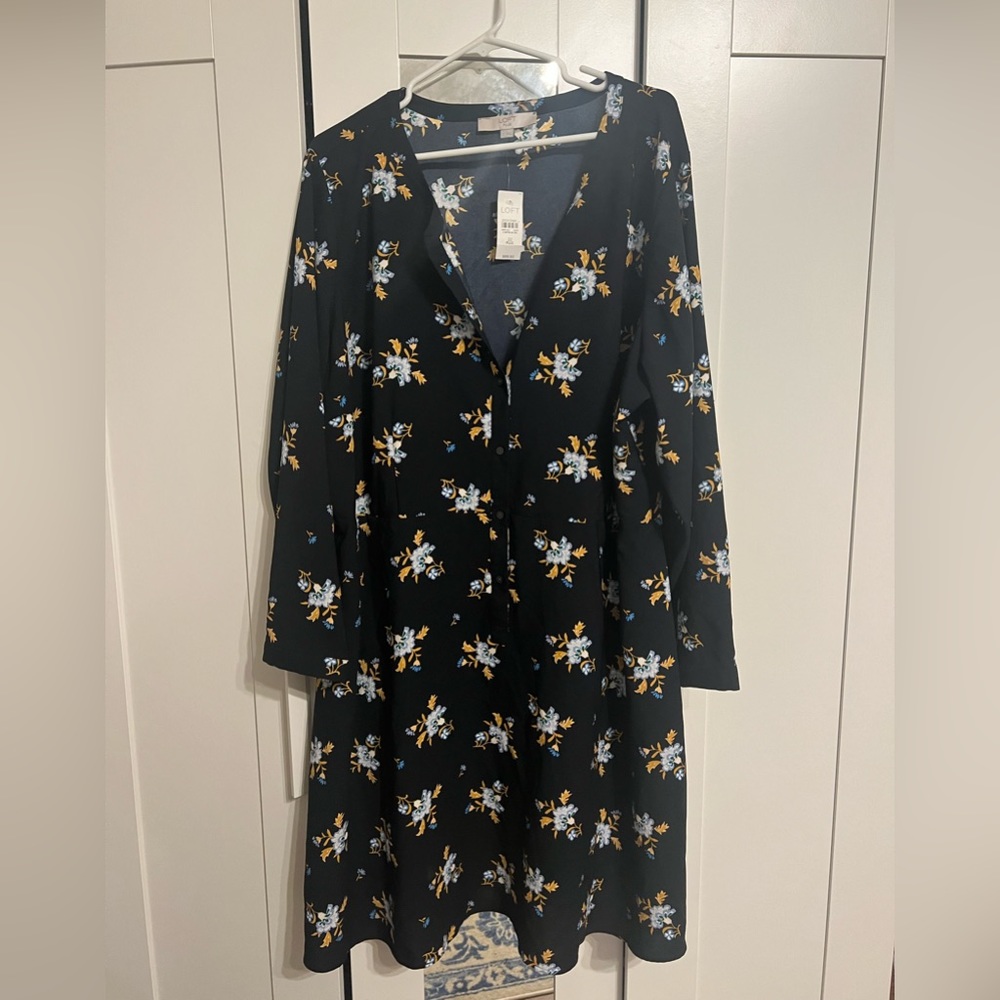NWT Loft Plus Size Mini Floral Dress